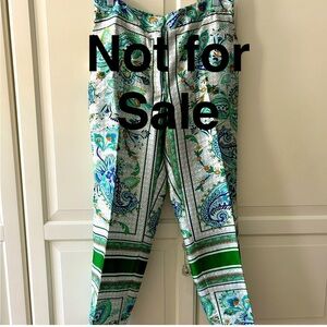 Zara Paisley Cropped Pants Size Medium